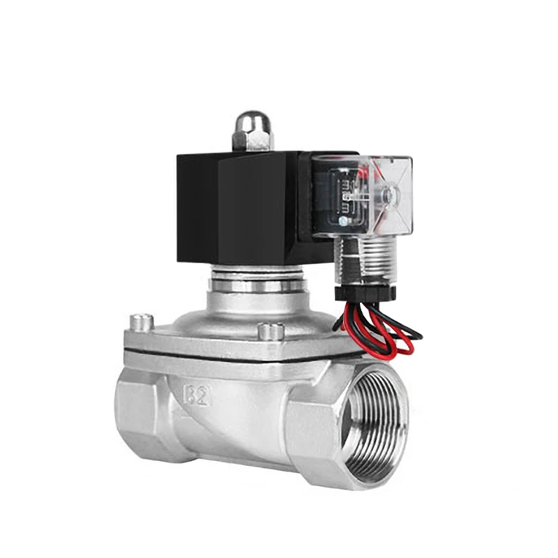 

1-1/4" Normally Closed Waterproof Solenoid Valve DN32 Stainless steel Solenoid Valves With LED Power Indicator 24V 12V 220V 110V