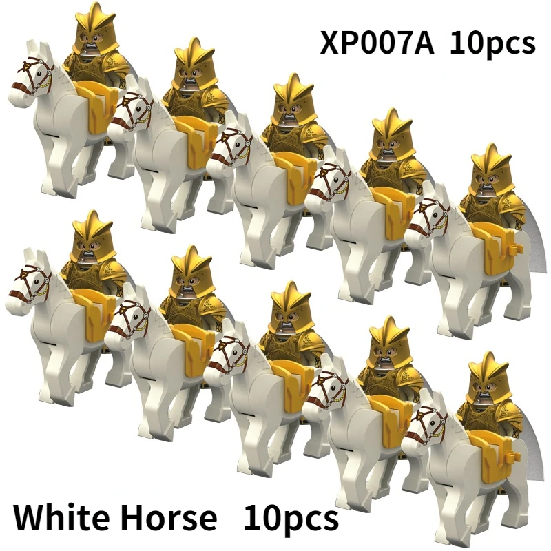 KT1046 SET 10pcs/Koruit Medieval Knights Rohan Uruk-hai Elves Gondor Warrior Dwarf Building Block Toys image 3