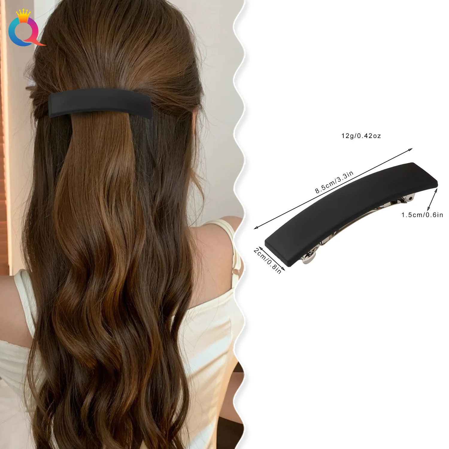 フロスト加工スクエアヘアピン、後頭部結びヘアクリップ、シンプルポニーテールディスクヘアクリップ、ヘアアクセサリー卸売