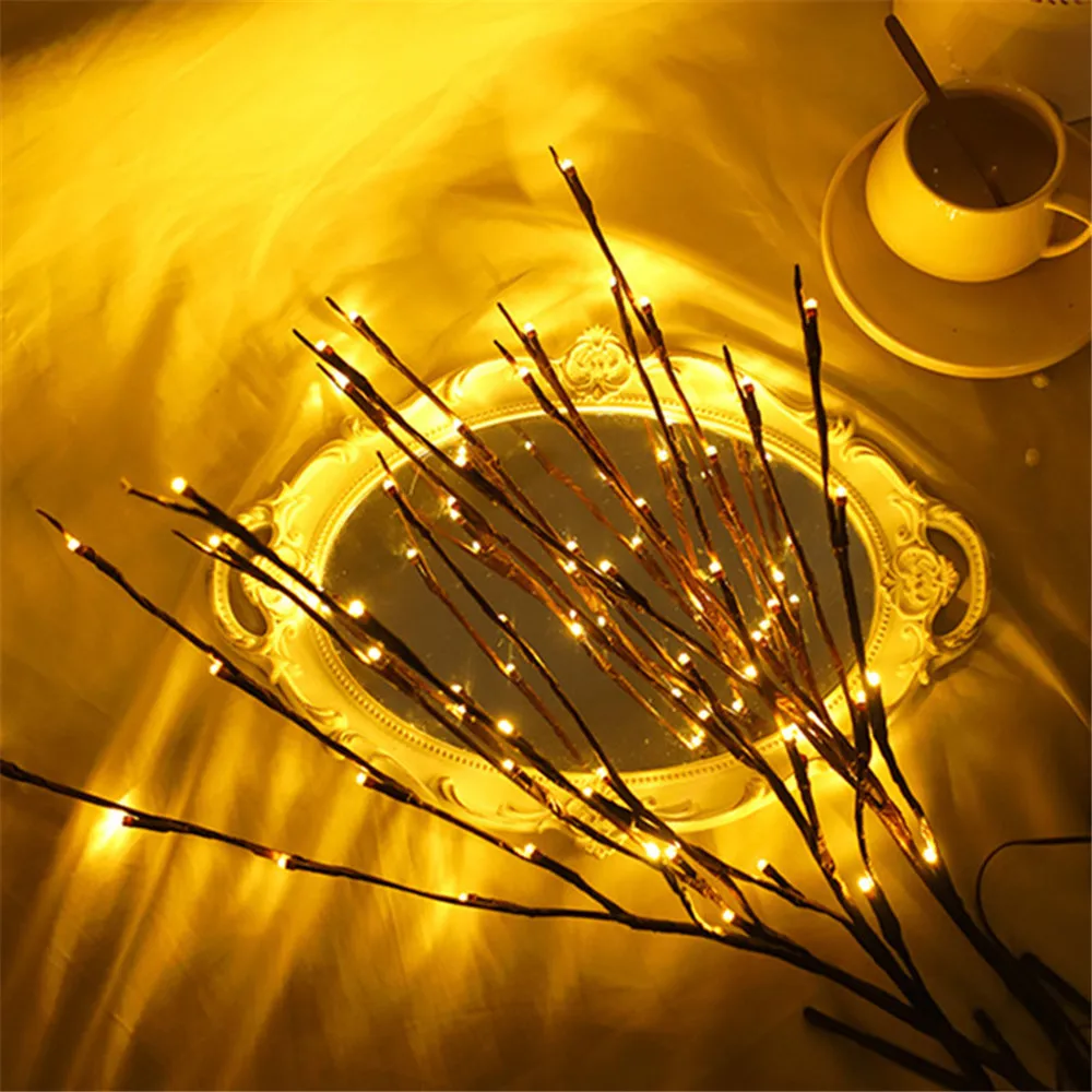 أضواء فرع غصين لتزيين المنزل ، أضواء فرع شجرة ، تعمل بالبطارية ، زهرية داخلية ، عطلة ، مهرجان ، عيد الميلاد ، 1 ، 20 ليد #4