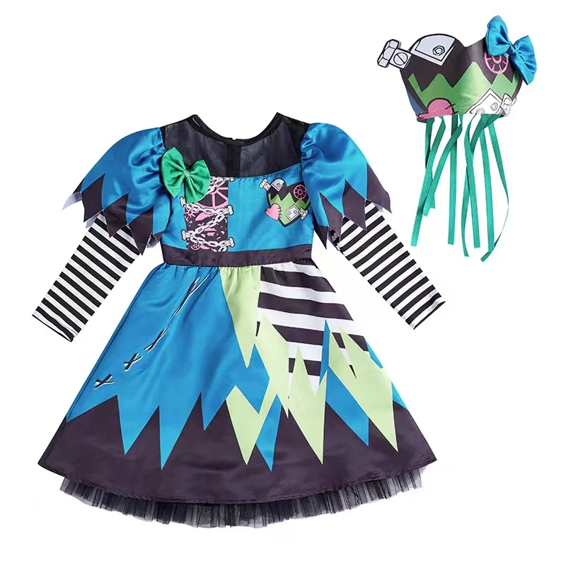 costumes-de-clown-d'halloween-pour-enfants-robe-de-soiree-pour-filles-frankenstein-walking-dead-cosplay-carnaval-defile-jeu-de-role