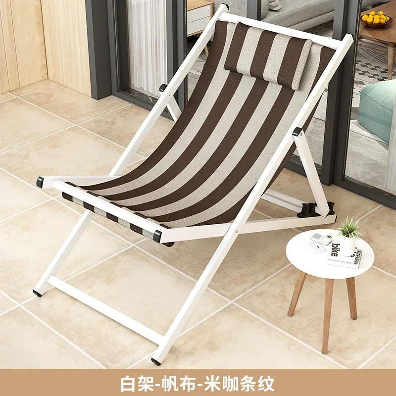 Portable Folding Beach Chair Home Living Room Balcony Lounge Chair Outdoor Office Adjustable Nap Sillas Outdoor Furniture WKOC