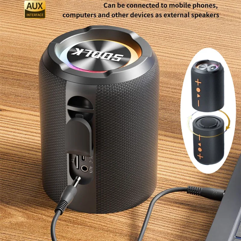 

SODLK Открытый IPX6 Водонепроницаемый 2 в 1 Портативный разделенный беспроводной Bluetooth-динамик Мини 20 Вт 3D объемного звучания RGB Красочный свет Сабвуфер