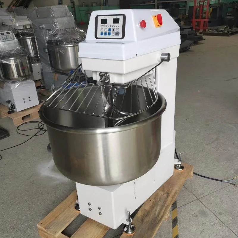 50kg New Spiral Dough Flour Mixer For Pizza Bread Kneader For Wheat Corn Milk Nuts Cream Eggs