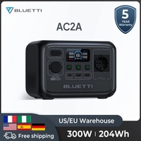 Bluetti AC2A EU Plug 300W 204Wh Portable Power Station LiFePO4 Battery Backup Solar Generator Outdoor Camping Fishing RV Drone