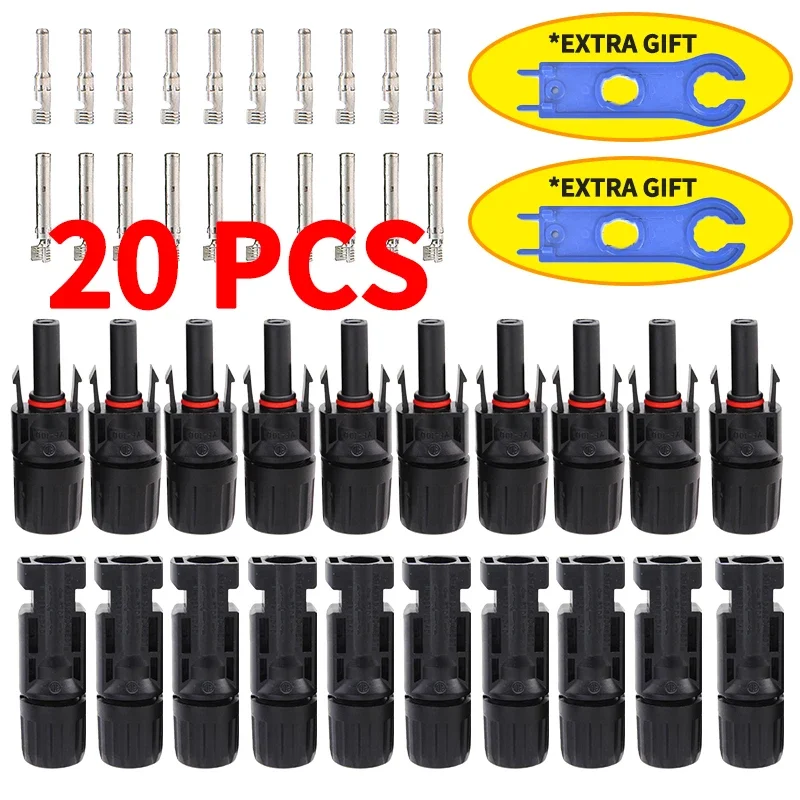 Kostenloser Versand 400/200/100/10 Pcs Solar Stecker PV Stecker 1000V DC 30A Anschlüsse Kit für Photovoltaik PV/MC Kabel 2,5/4/6mm2
