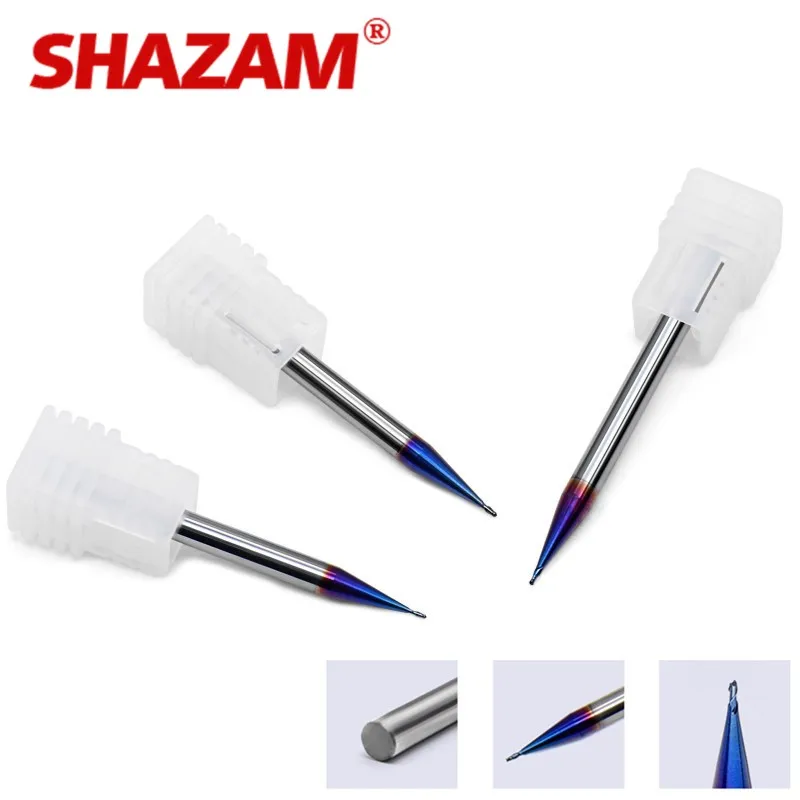 SHAZAM HRC70 2F Nano Coating Flat Bottom/Ball End Micropath Tungsten Steel Carbide Milling Cutter CNC Mechanical Maching Tools