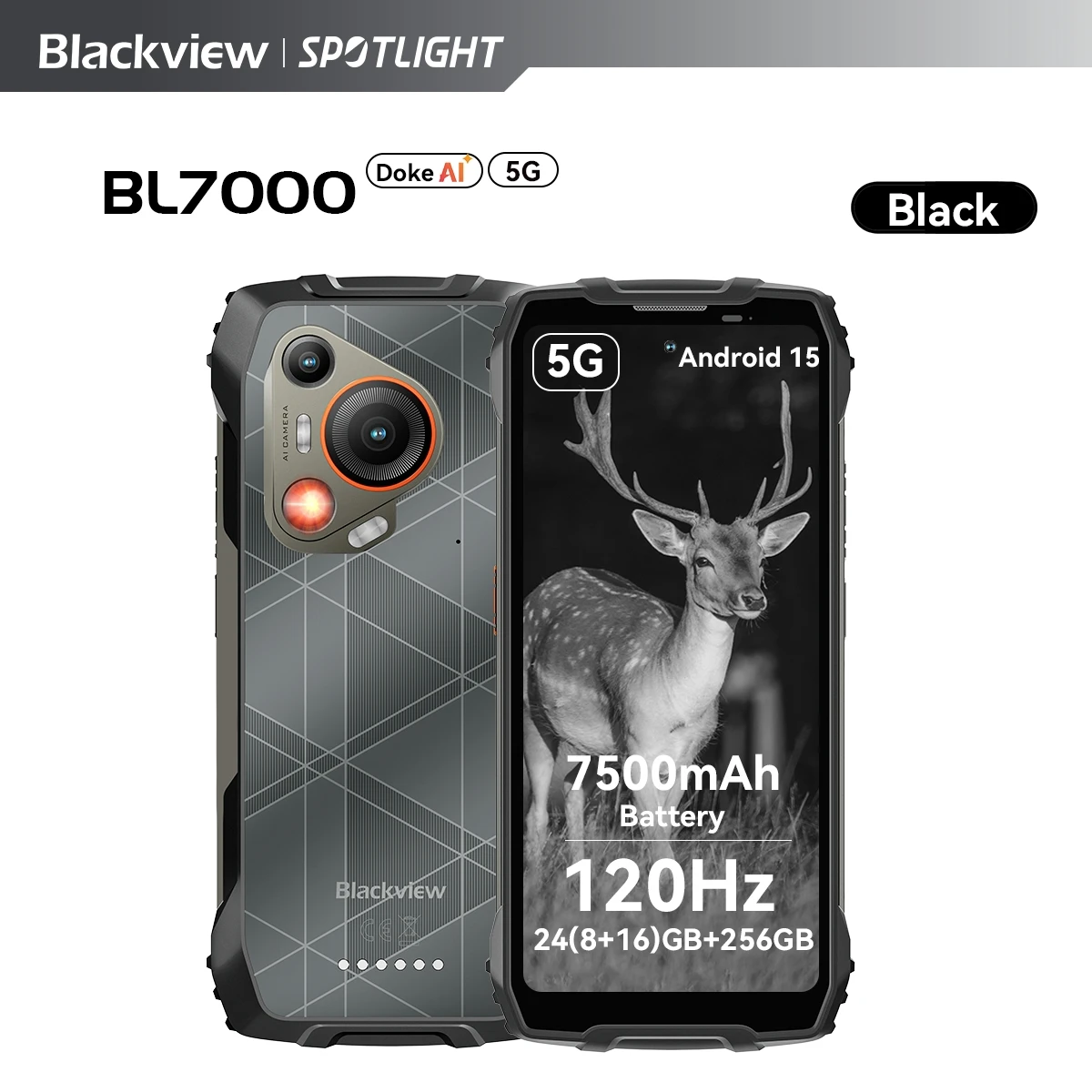 BLACKVIEW BL7000 5G AIタフネススマホ Deepseek GPT Android 15