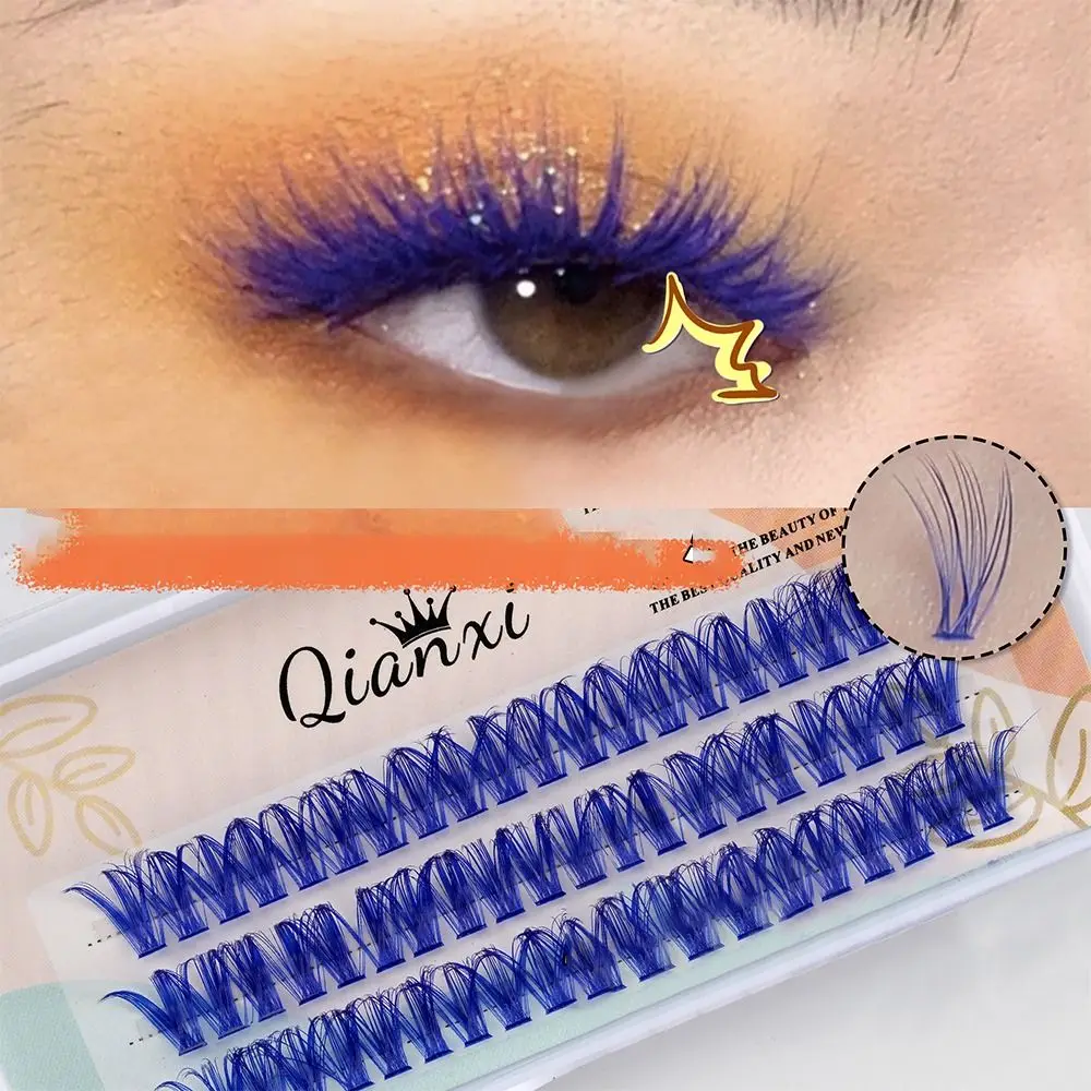 

Natural Look Colored Lash Clusters Colorful Self Application At Home Colored Eyelashes D Curl DIY Lash Extension for Women