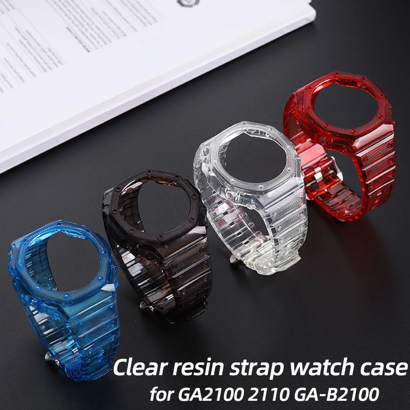 Clear Resin Strap watch case for Casio G-SHOCK GA2100 2110 GA-B2100 Outdoor Sport men's and women's strap case Watch accessories