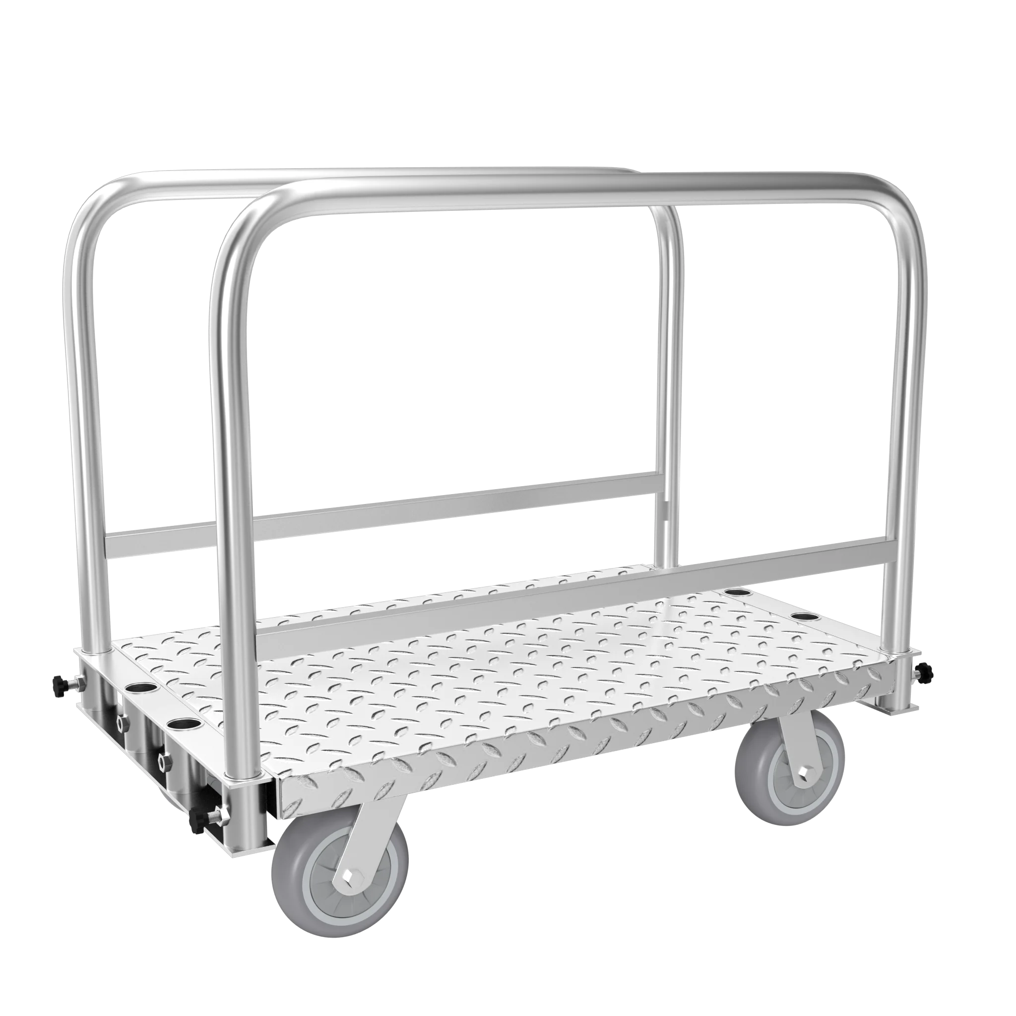 2 in 1 Panel Carts, Heavy Duty Flatbed Dolly Lumber Drywall Mattress Cart Steel Platform Trolley