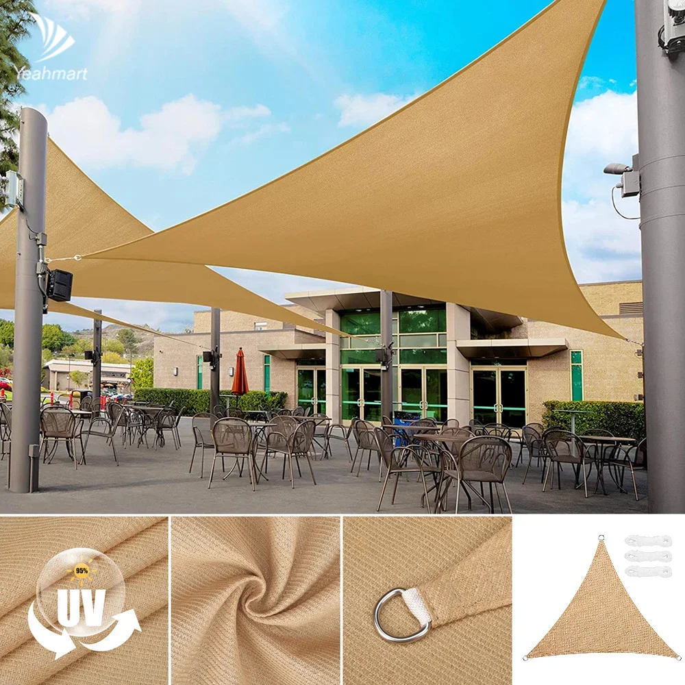 

Sun Shelter 185GSM Triangle Sunshade Sail UV Block Canopy for Patio Balcony Garden Outdoor Facility Shade Sail Awning