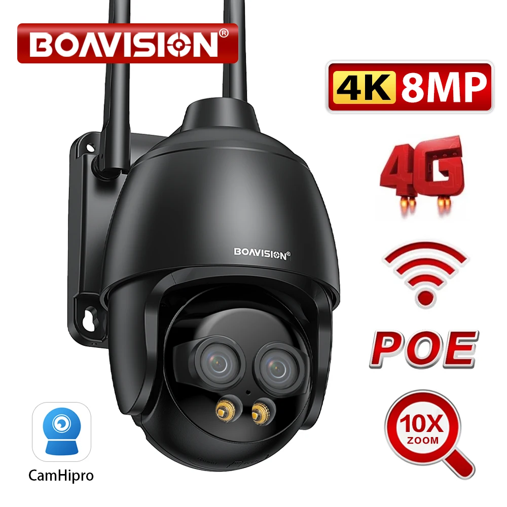 dual lens cam com zoom digital deteccao humanoide ai auto tracking 8mp wifi cartao sim 4g poe 10x 8mp 28 mm 01