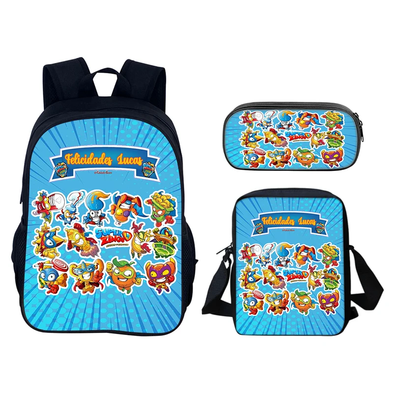سوبر زينجز 3 قطعة مجموعة حقيبة الظهر 40 سنتيمتر/15.7 بوصة دائم الحقائب المدرسية حقيبة كتف مقلمة الكمبيوتر كتاب أكياس عيد ميلاد الأطفال #3