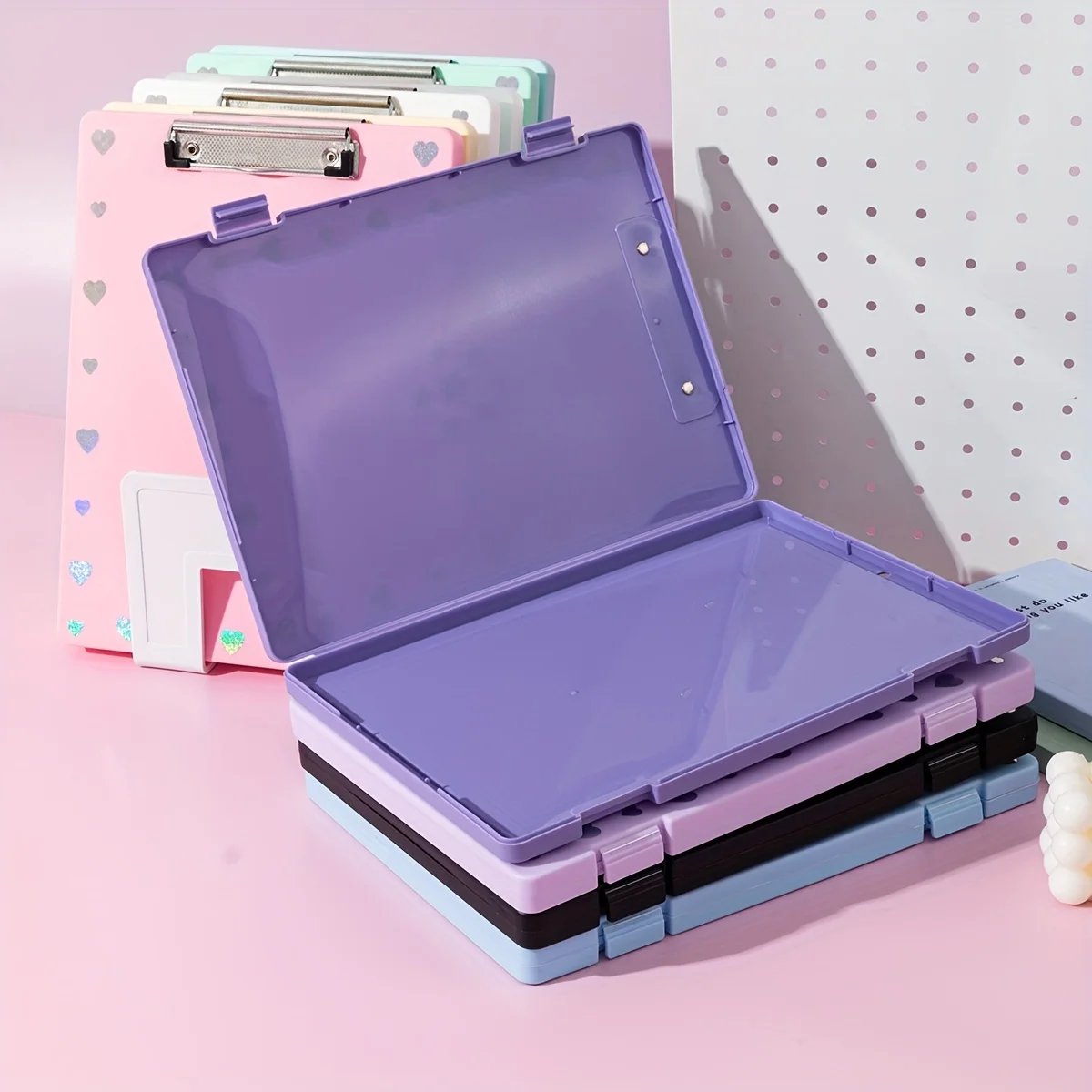 صندوق منظم مجلد الملفات مقاس A4 - مادة PP متينة، سعة كبيرة لامتحانات الطلاب، وسادات الكتابة، أوراق الاختبار، والملصقات