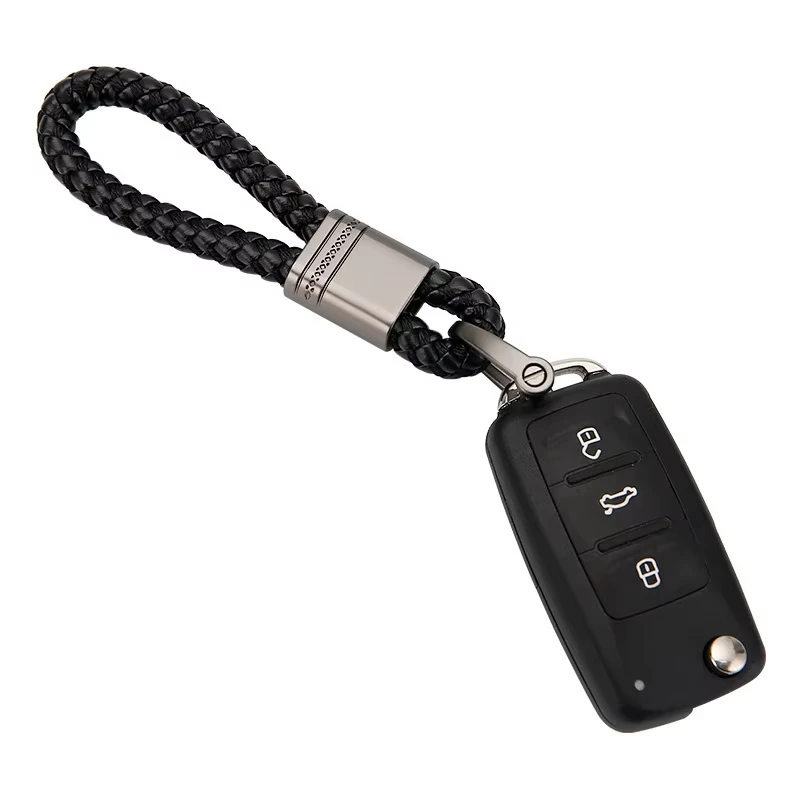 Hand-Woven Leather Key Ring Car KeyChain Men Women Rope Key Chain Waist Keyring Charm Key Holder Gift Jewelry