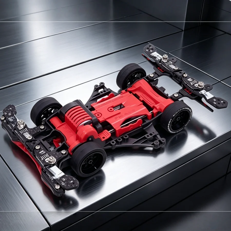 Homemade Tamiya 4WD Car Accessories, Carbon Fiber Independent Buffer Spring Front Nose and Rear Tail, No Installation Required