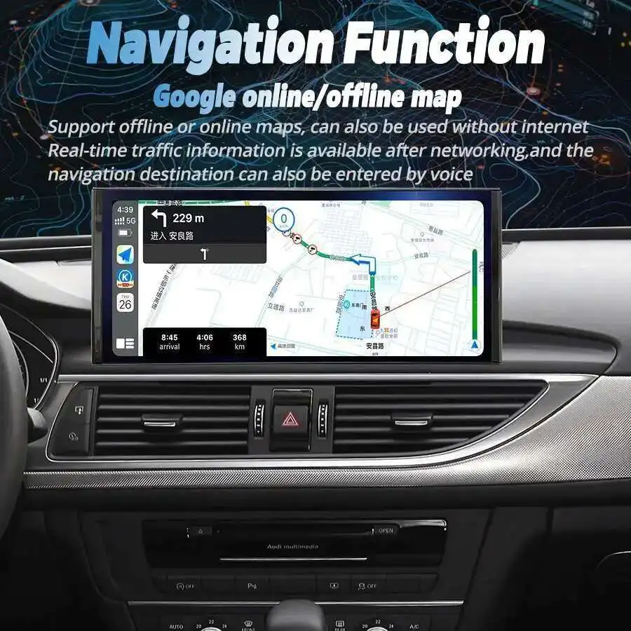 12.3 "10.25" راديو السيارة ل 2012-2015 أودي A6L أندرويد شاشة لاسلكية CarPlay نظام تحديد المواقع واي فاي السيارات مشغل وسائط متعددة عرض رئيس وحدة #4