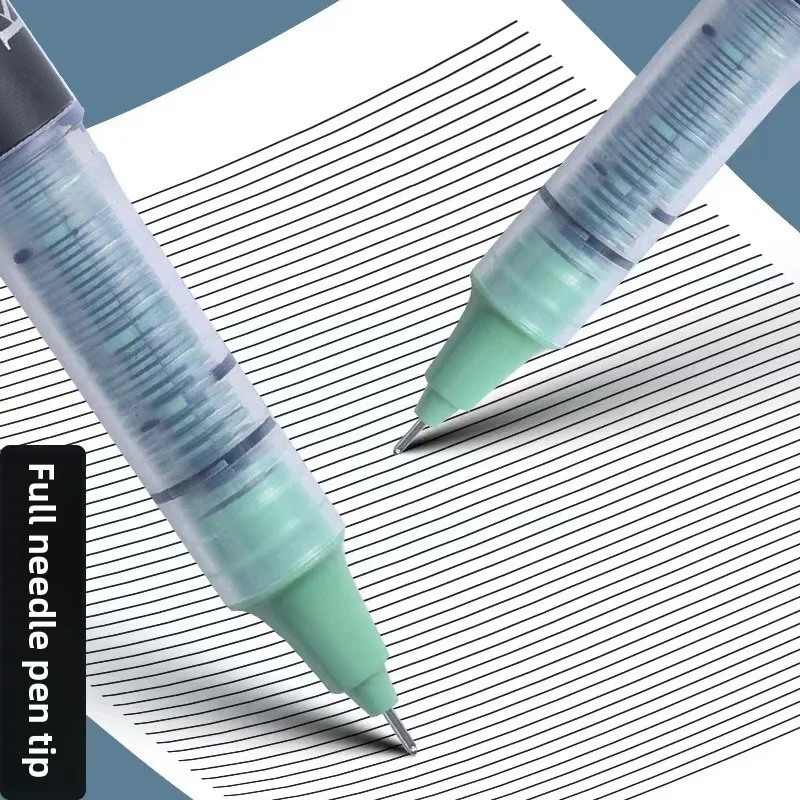 Demon Slayer Needle Type Gel Pens Large Capacity Straight Liquid Ballpoint Pen Anime Stationery School Office Supplies Writing