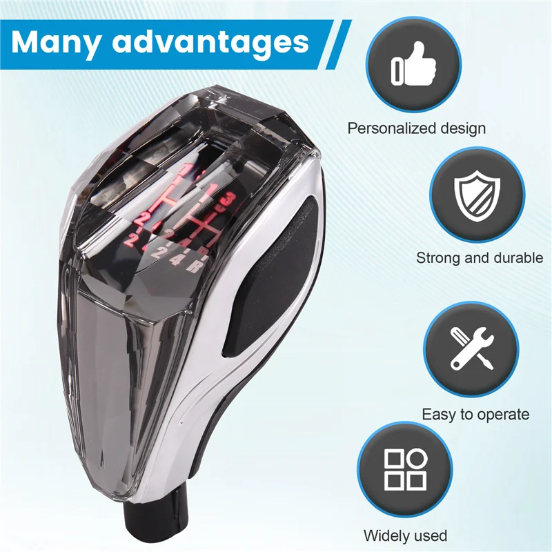 مقبض ناقل الحركة اليدوي للسيارة مقبض كريستال LED لسيارة تويوتا هوندا هيونداي نيسان العالمي