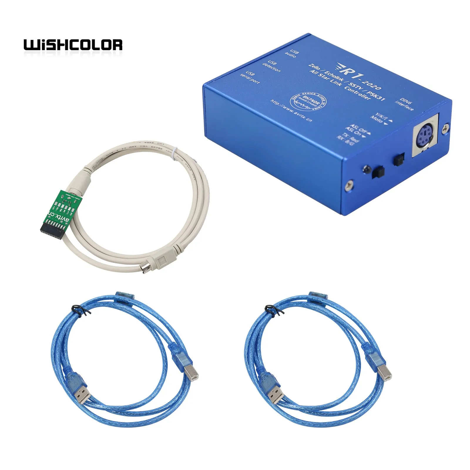 Wishcolor New R1 Kit B USB Audio Interface All Star Link Controller USB Sound Card Version for Echolink SSTV PSK31 YY