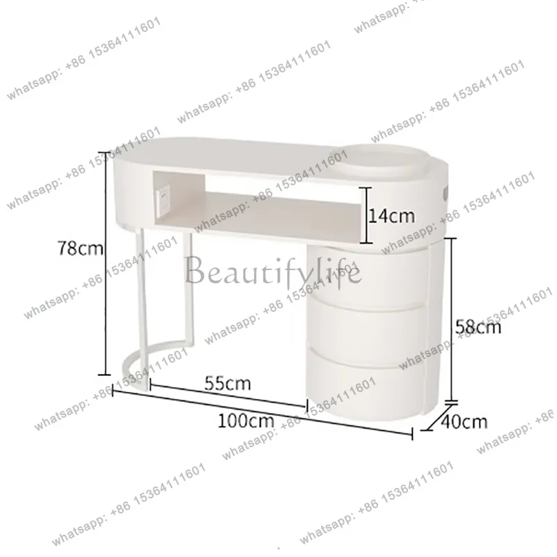 Aesthetic European Nail Tables Storage Collector Station Nail Tables Station Equipment Lazy Mesinha De Manicure Trendy Furniture