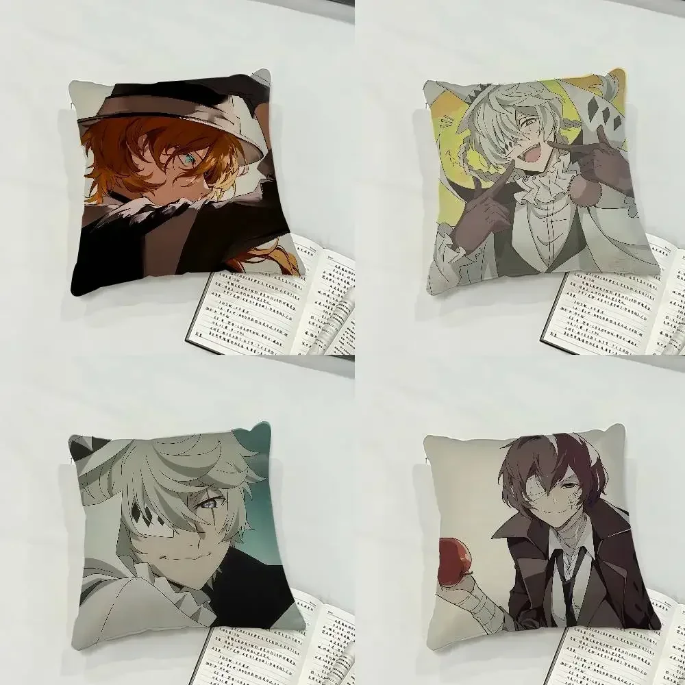 Bungo Stray Dogs Case Plush Fabric Soft Pillowcase Double Sided Print Cushion Cover Household Gifts