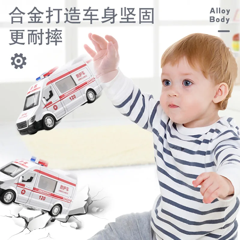 1:32 Sprinter Ambulance Hoge simulatie legering automodel politieauto brandweerwagen auto speelgoedmodel