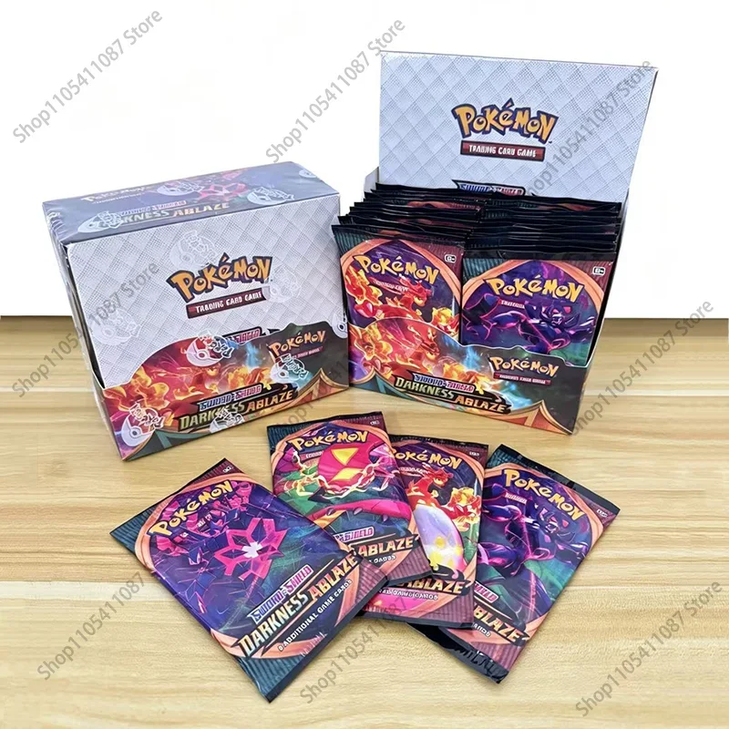 360 Stück Englische Pokémon-Karten Darkness Ablaze 36er-Pack Booster-Box Sammelkarten-Spielzeug für Kinder