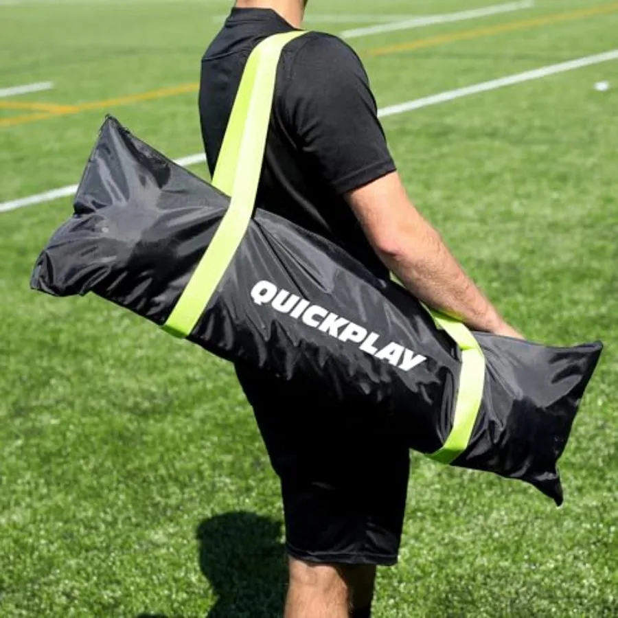 Portería de fútbol portátil Kickster Elite con base ponderada integrada para entrenamiento versátil en suelos duros de césped o césped disponible