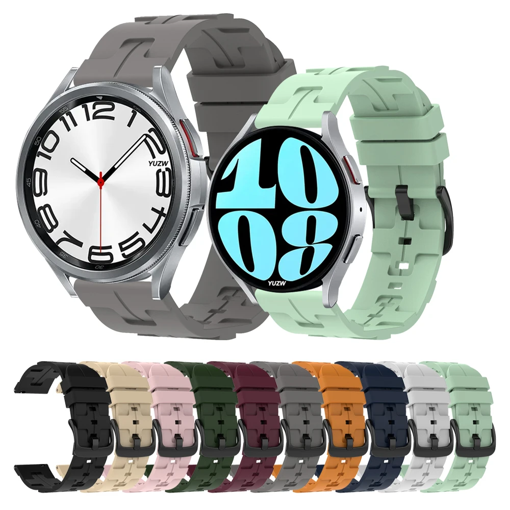 20mm 22mm Sport Silicone Strap For Samsung Band Galaxy Watch 6 5 4 Pro 40mm 44mm/3 45mm/6 4 Classic 47mm 46mm Bracelet Wristband