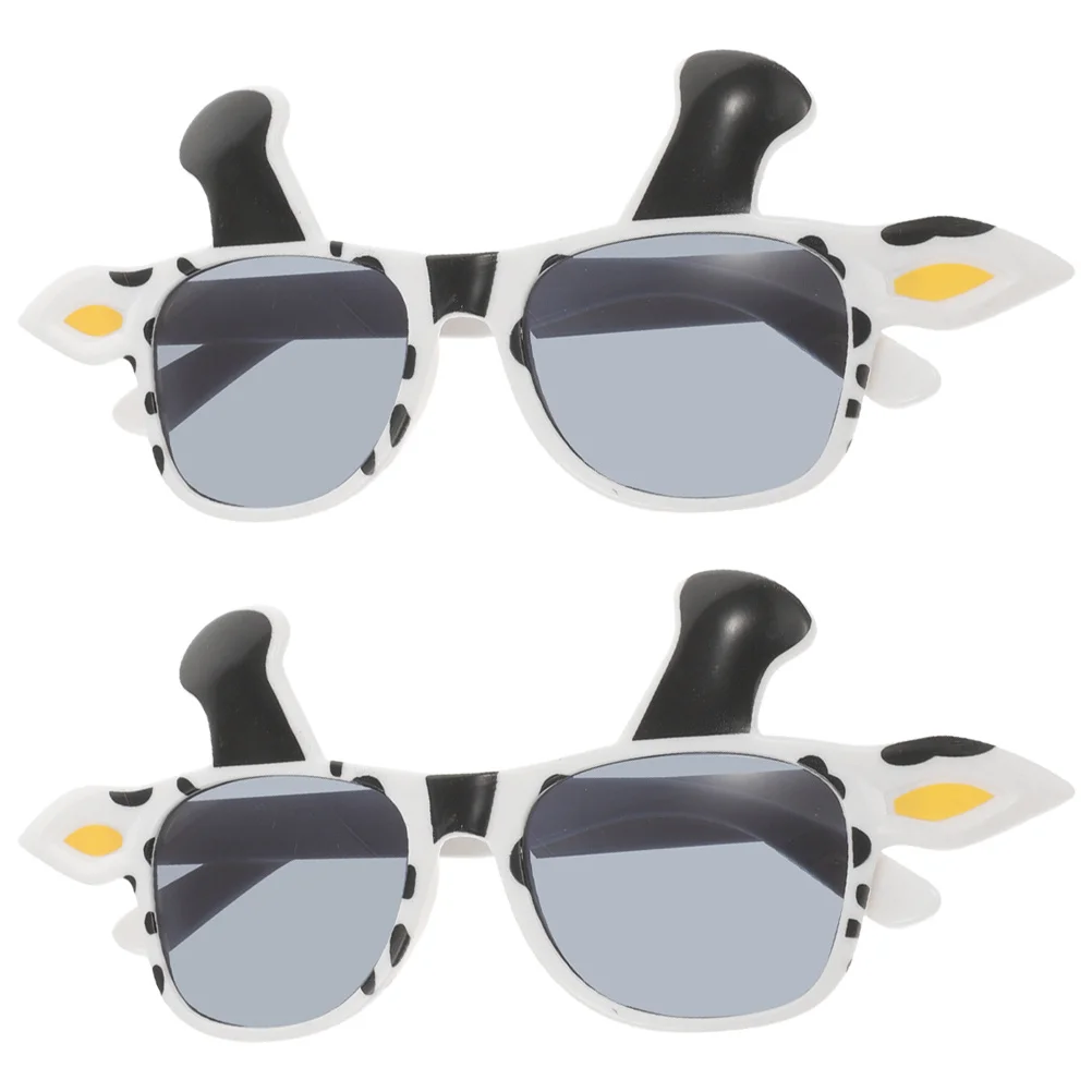 Lunettes de vache créatives pour hommes et femmes, 2 pièces, accessoires de lunettes amusants pour les réunions de vacances, Costume amusant