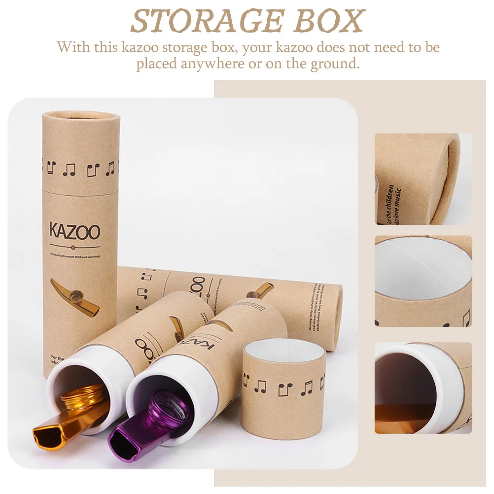 

5pcs Portable Kazoo Paper Tube Case Protective Durable Storage Box Musical Instrument Child Container Waterproof Solution
