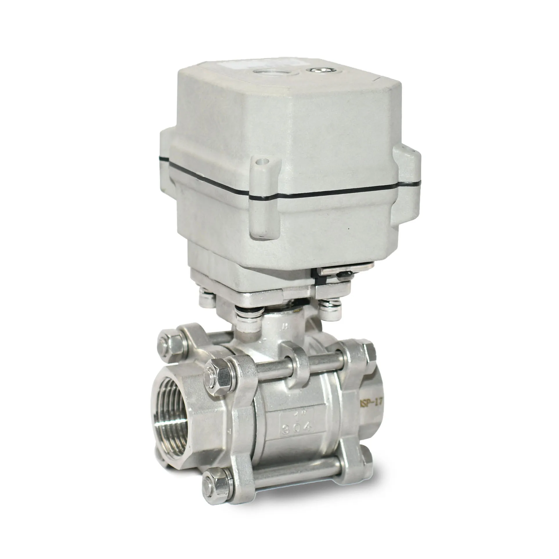 B150 actuator fast running  DN25 1'' 3-pieces SS304 DC12V/24V Motorized control ball valve