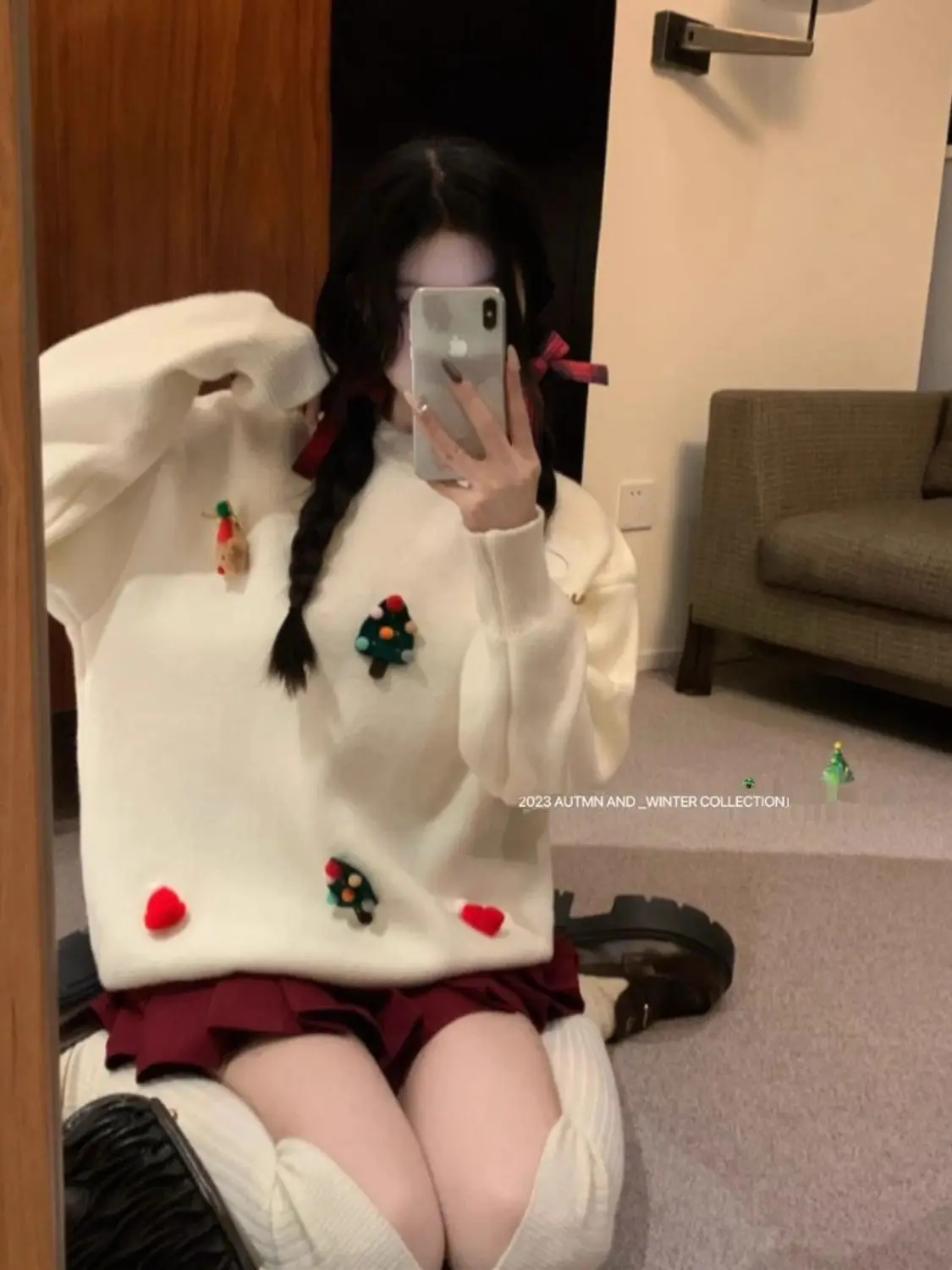 

Gagarich Fashion 3D Christmas Tree Sweater Women Autumn Winter Loose Soft Sticky Design Knitted Pullover Top
