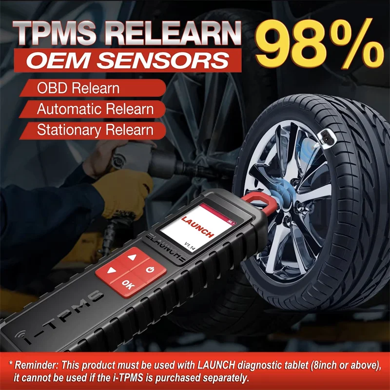 Herramienta de servicio portátil para la presión de neumáticos Launch X431 i-TPMS, funciona con la aplicación i-TPMS para Launch X431 V V+ Pro3 PRO3S+, versión mejorada de TSGUN