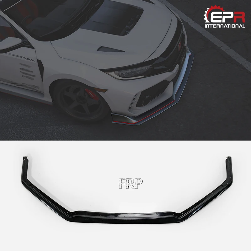 USA Warehouse for Honda Civic Type R FK8 Vrsar Style Fiber glass Unpainted Front Lip 5 Door Hatch