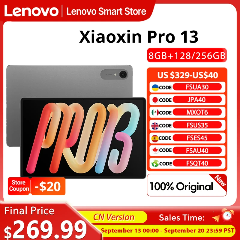 New Lenovo Xiaoxin Pro 13 AI Tablet 13'' 3.5K 144Hz Diplay Original CN version Snapdragon 8s Gen 4 CPU 10200mAh  WIFI 7 Pad PC