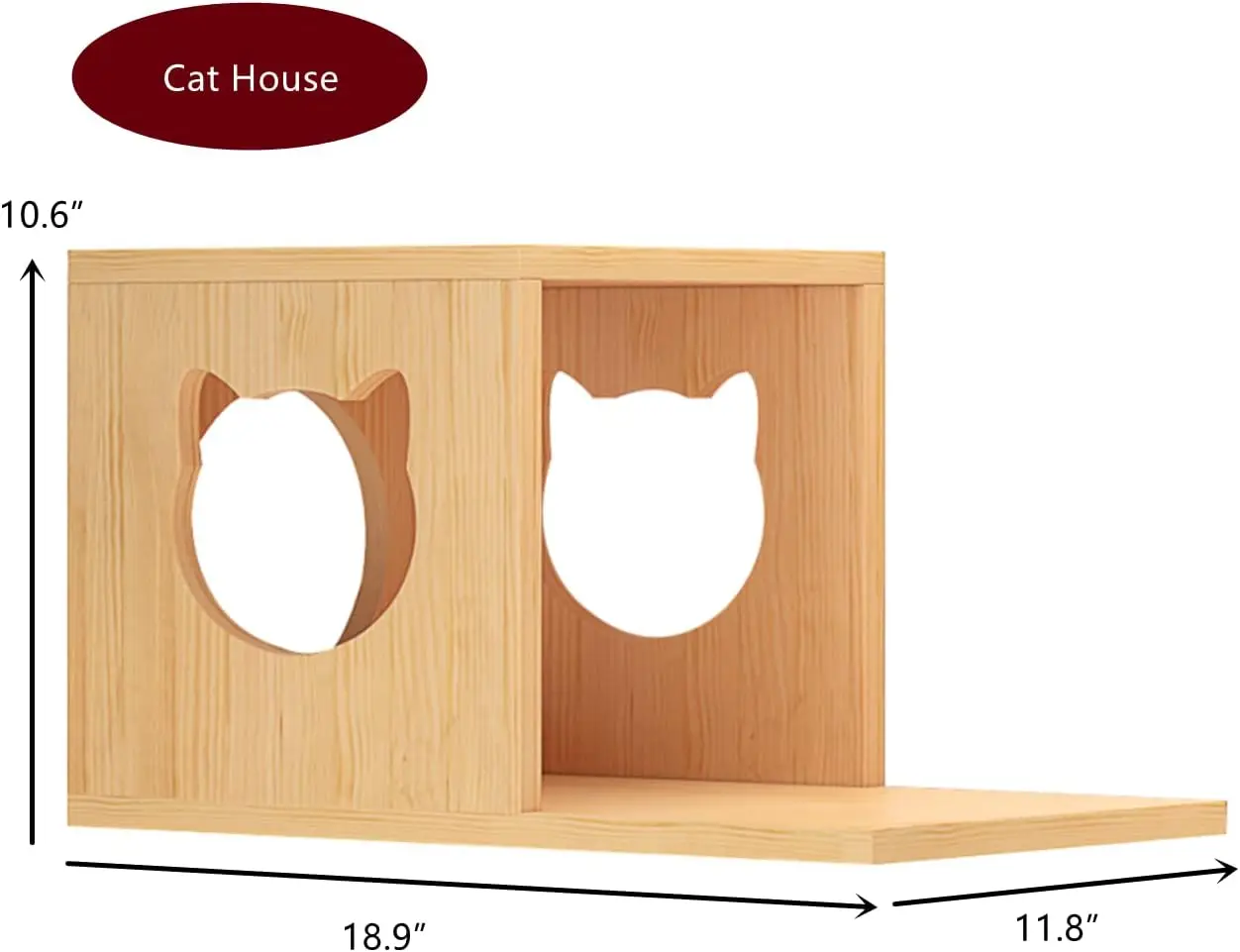 Solid Wood Wall Mounted Carpet-Covered Cat Shelves, Floating Shelves, Cat Wall Scratching Post