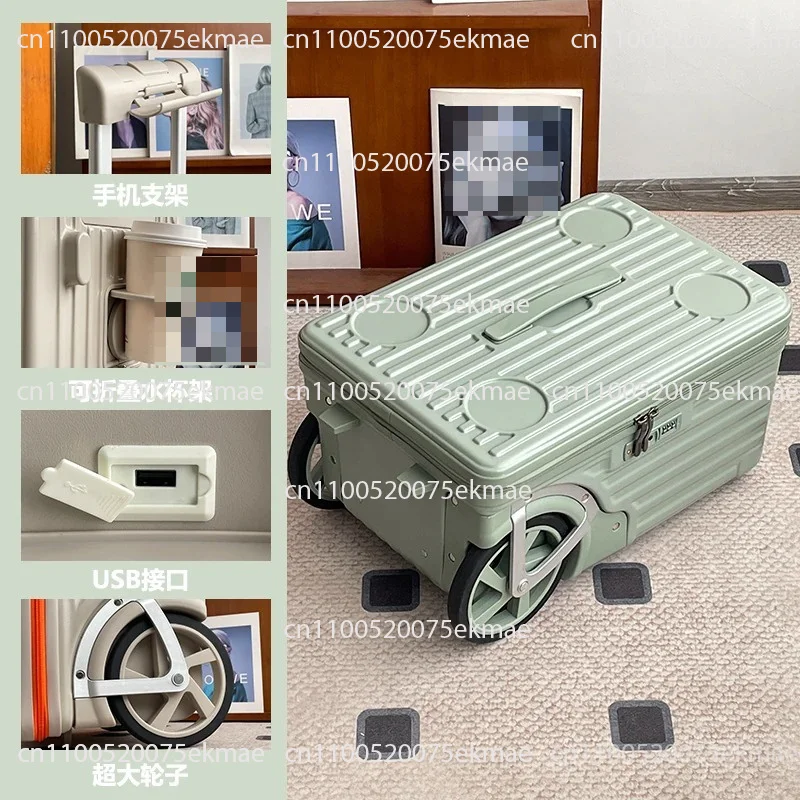 24-inch side open suitcase with oversized wheels