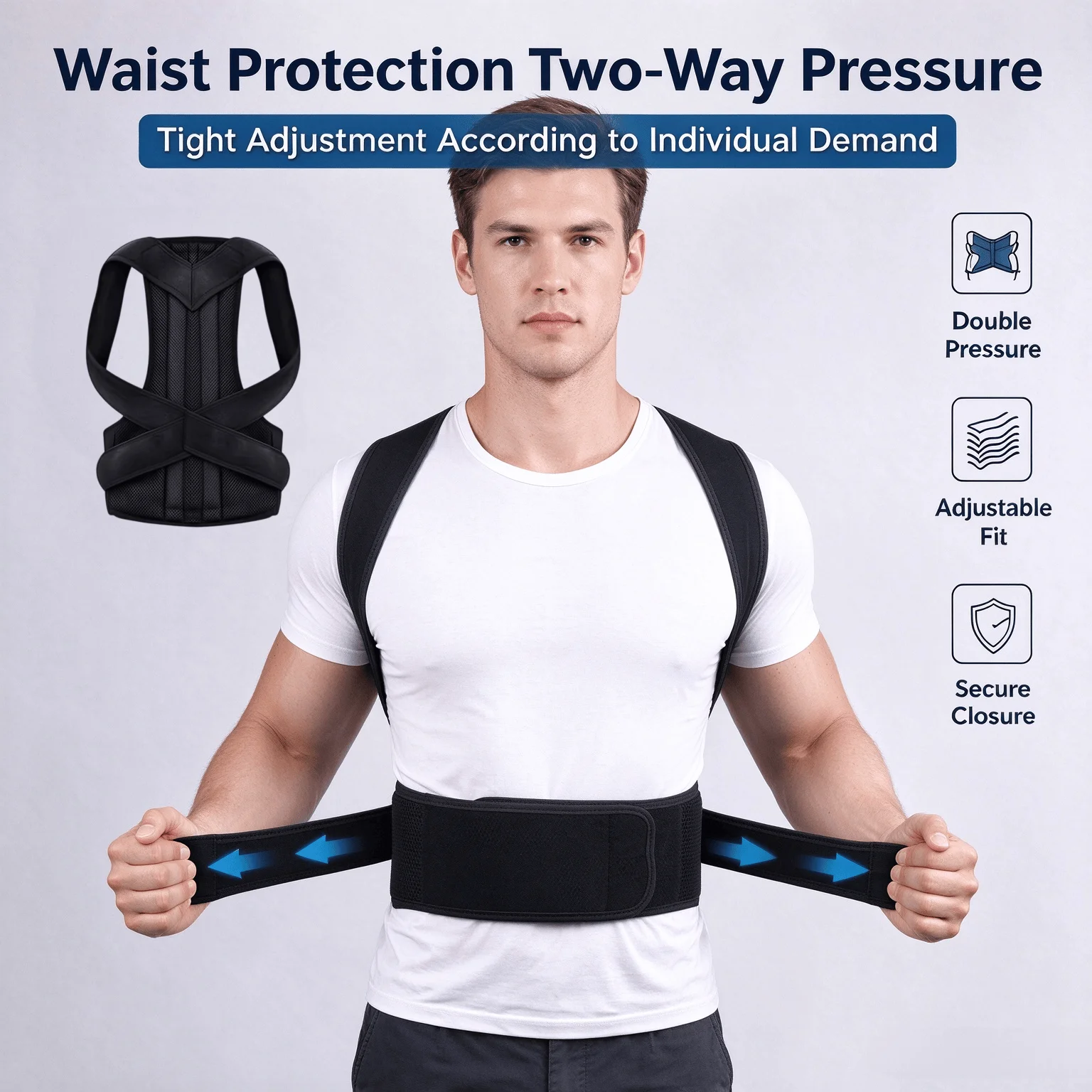 Back Posture Corrector Brace Shoulder Support Belt Upper and Lower Back Pain Relief Improve Spine Clavicle Brace Posture Vest gallery 1