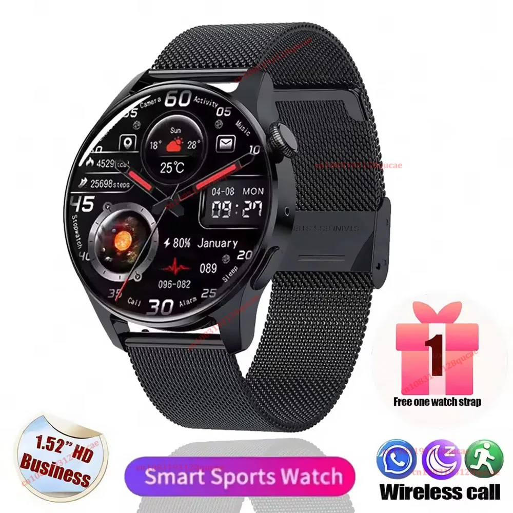 2026 Nieuw Smartwatch voor Heren AMOLED HD Scherm GPS Bewegingsregistratie Hartslag Bluetooth Oproepen Smartwatch IP68 Waterdicht Horloge Ht30