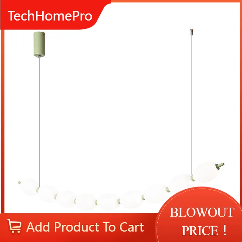 TechHPFrench Restaurant Chandelier Retro Cream Style Study Dining Table Long Necklace Pearl Bar