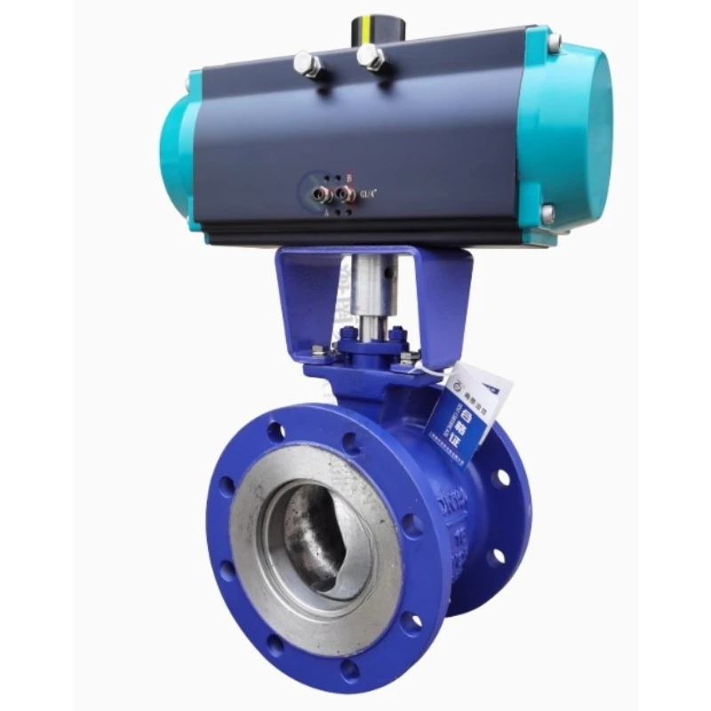 

Pneumatic V-shaped ball valve wear-resistant DN80 unloading coal ash granular pulp explosion-proof cut-off natural gas regulatin