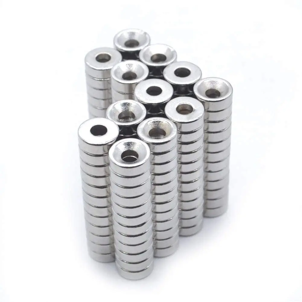 N52 10x3-M3 Powerful Neodymium Magnets Diameter 10mm*3/4/5mm with M3 M4 M5 Countersunk Ring Hole Rare Earth Round Magnet Strong