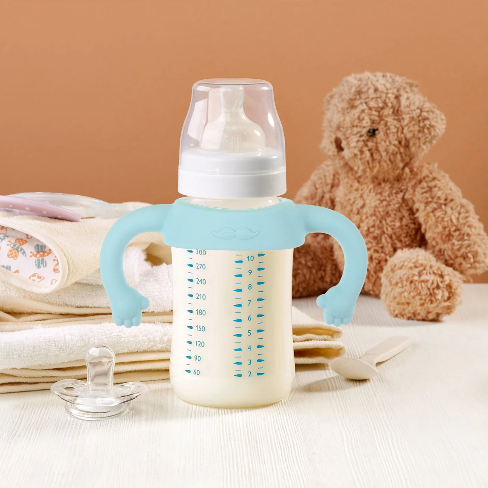 

2Pcs Baby Bottle Handles Silicone Milk Grips NonSlip Toddler EasyInstallation For Kids To Drink Independently