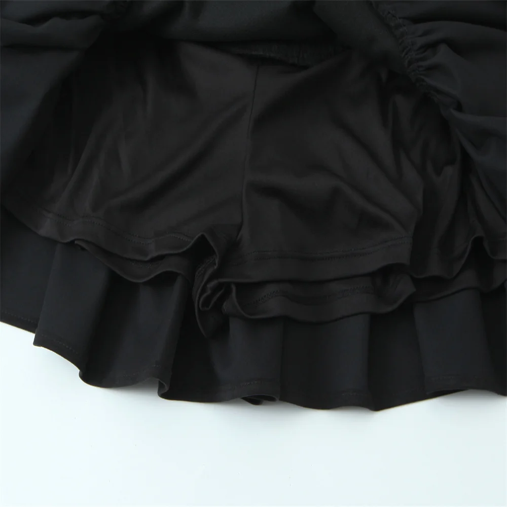 Outono nova coleção feminina de luxo em camadas decoradas com textura de pele sintética vestido midi