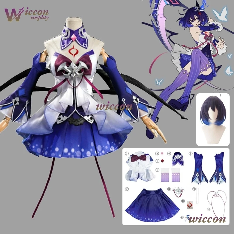 

kosplay Game Honkai Impact 3 Cosplay Seele Cosplay Costume Dress Wig Vollerei Swallowtail Phantasm Women Halloween Party Cos