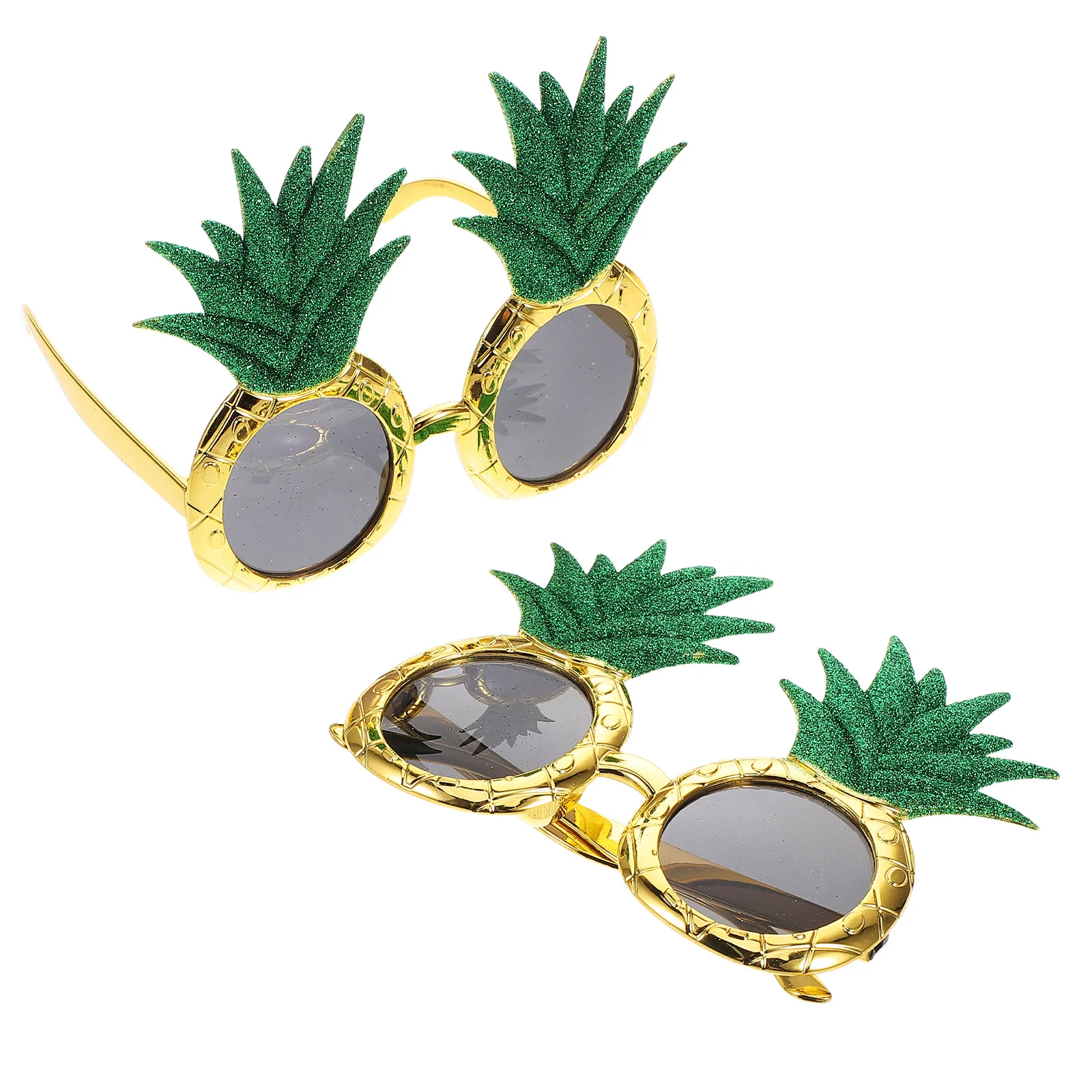

2Pcs Pineapple Glasses Set Unique Design Lightweight Comfortable Wear Summer Beach Pool Eyeglasses Photo Booth Props