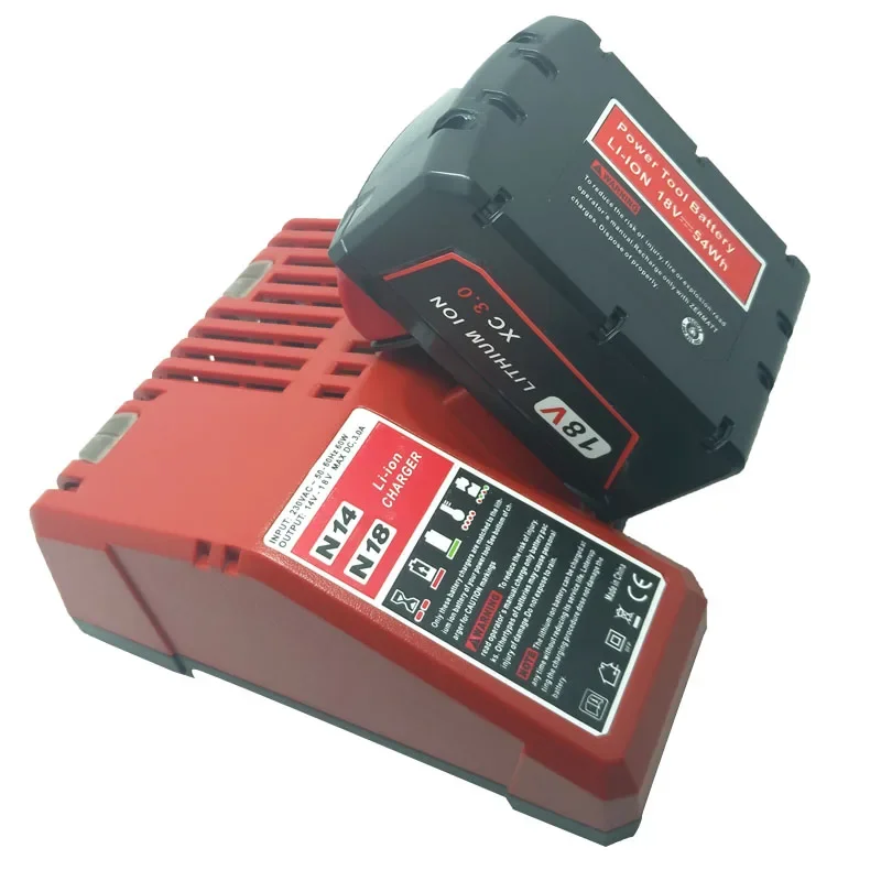 N14 N18 Battery Charger for Milwaukee M18 14.4V-18V Li-ion Battery 48-11-1820 48-11-1850 Power Tool Replacement Charger